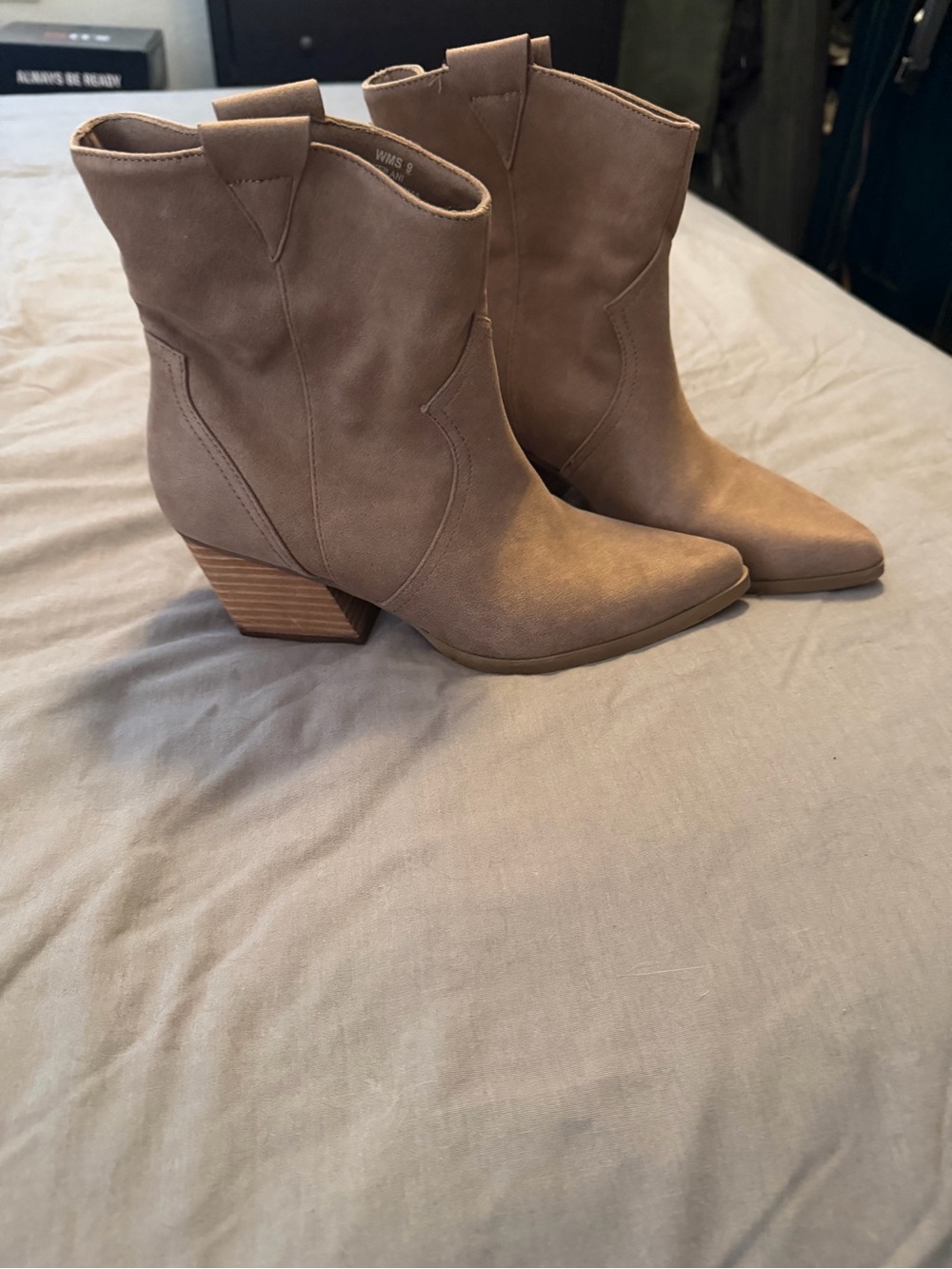 Dolce Vita Taupe Western Ankle Boots